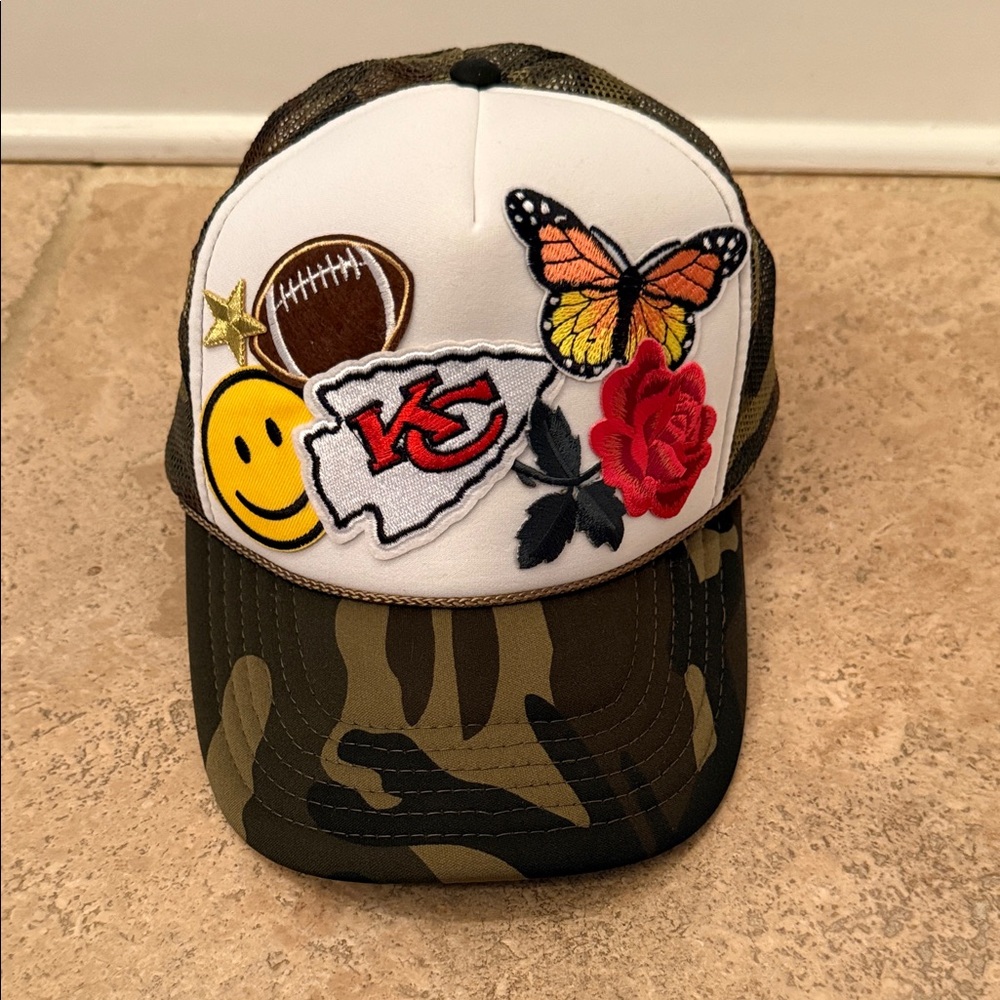 Women’s Kansas City Chiefs Camouflage Patchwork Baseball Cap